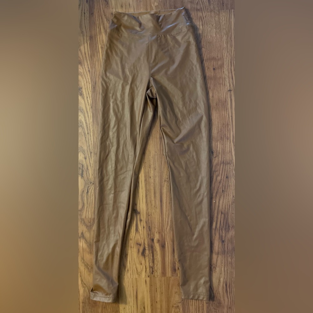 Brown Faux Leather Leggings